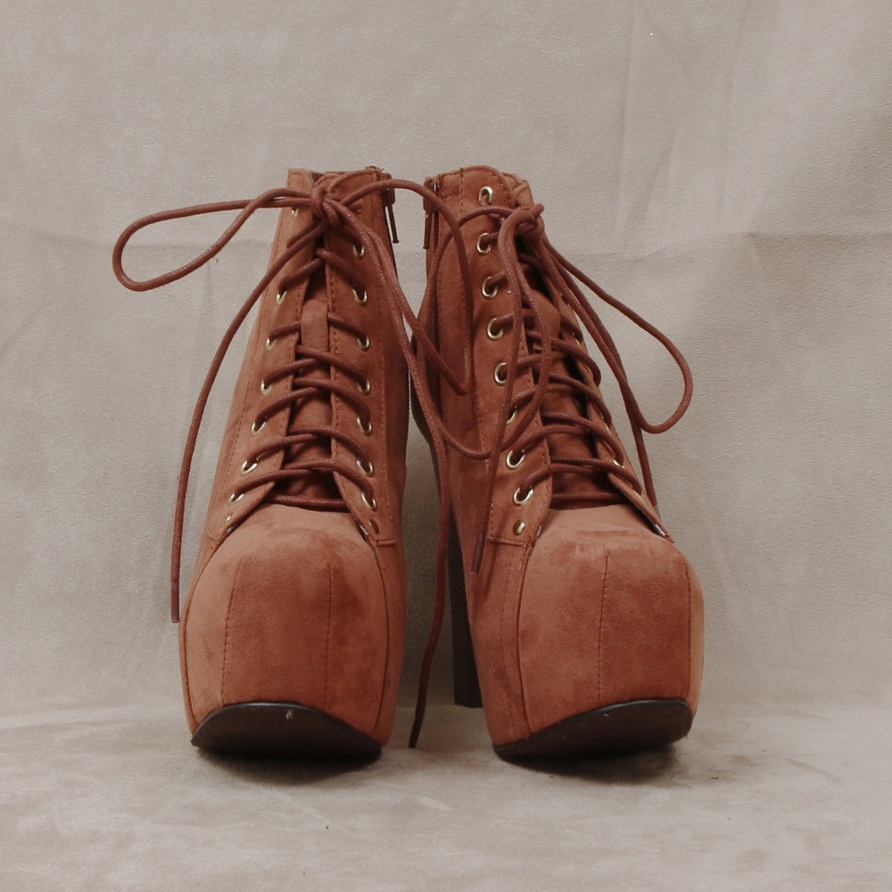 FINAL SALE Tan Chunky Platform Heel Britney1 - Picture 3 of 5